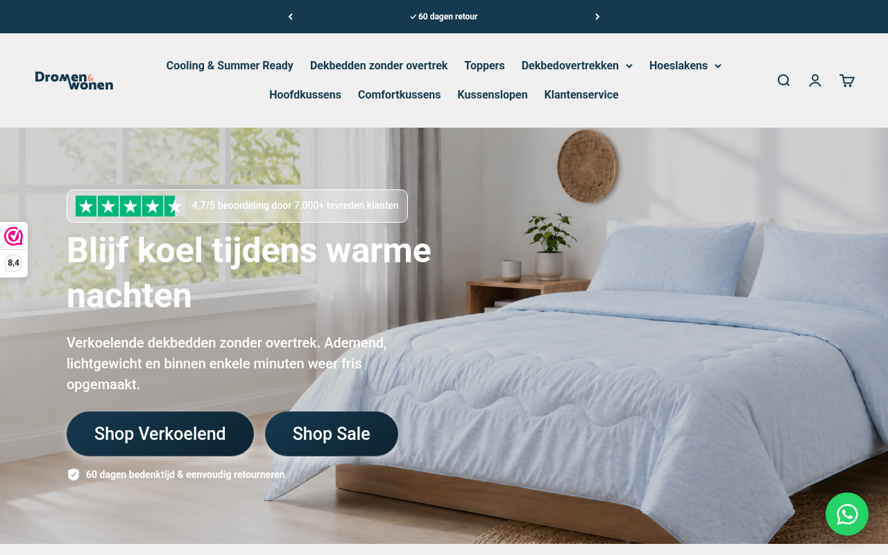 Screenshot van dromenwonen.nl