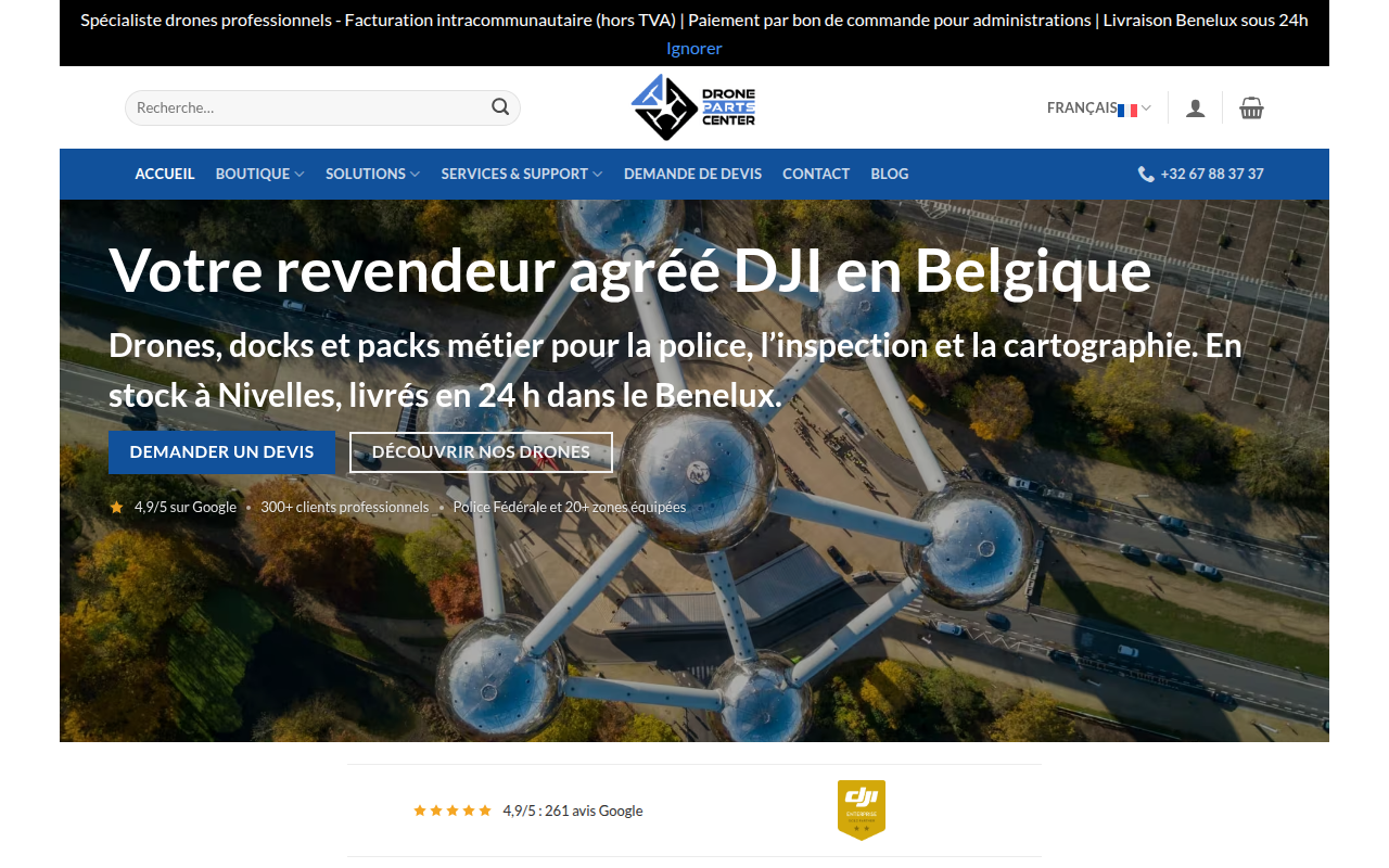 Screenshot van drone-parts-center.com