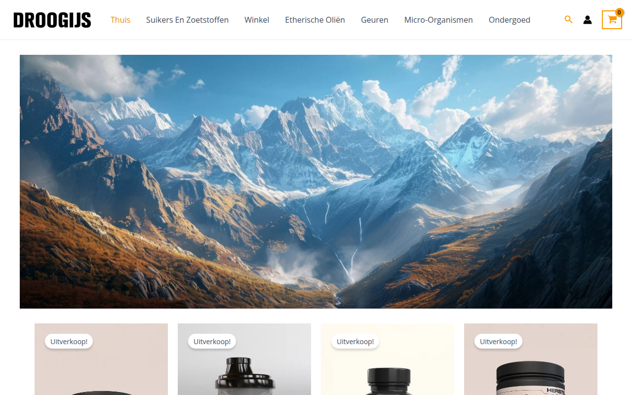 Screenshot van droogijsbestellen.com