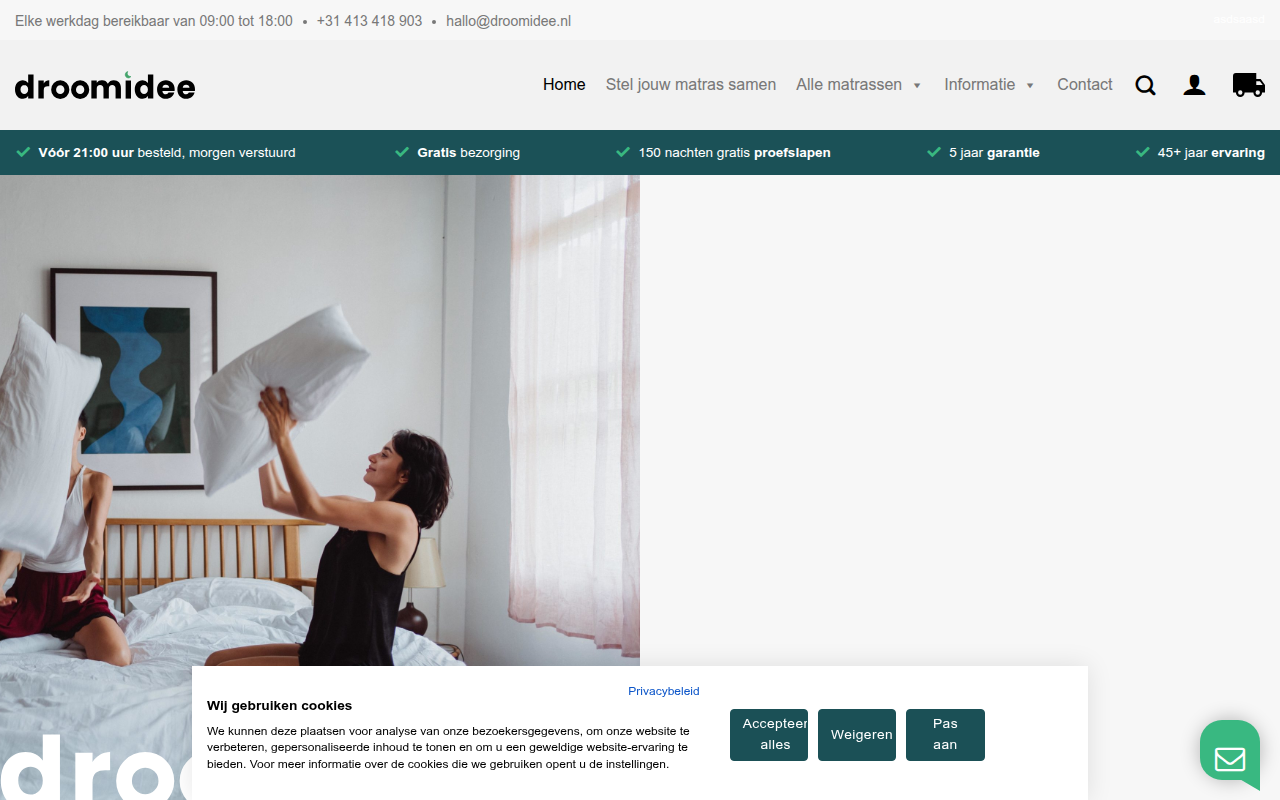 Screenshot van droomidee.nl