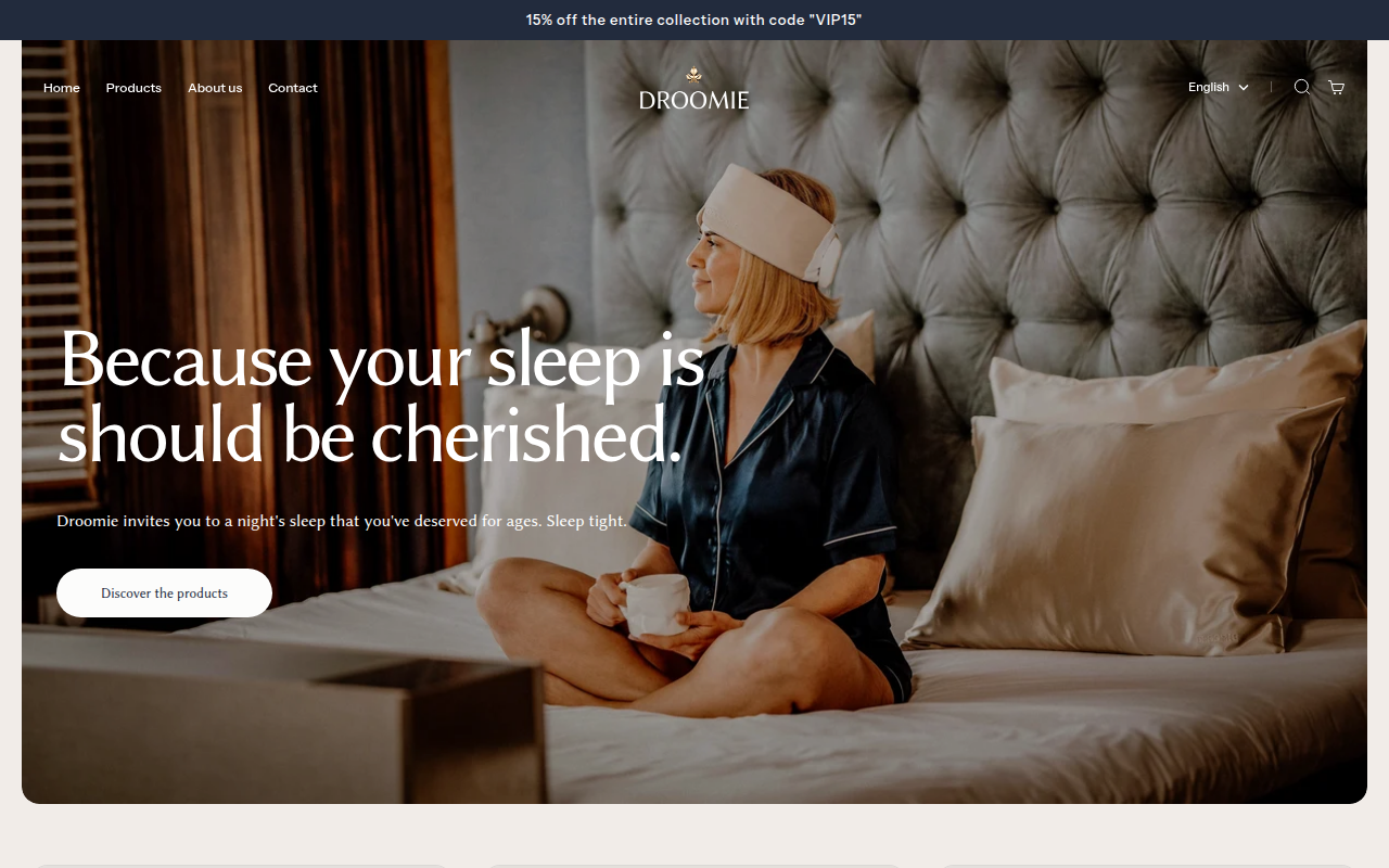 Screenshot van droomie.com