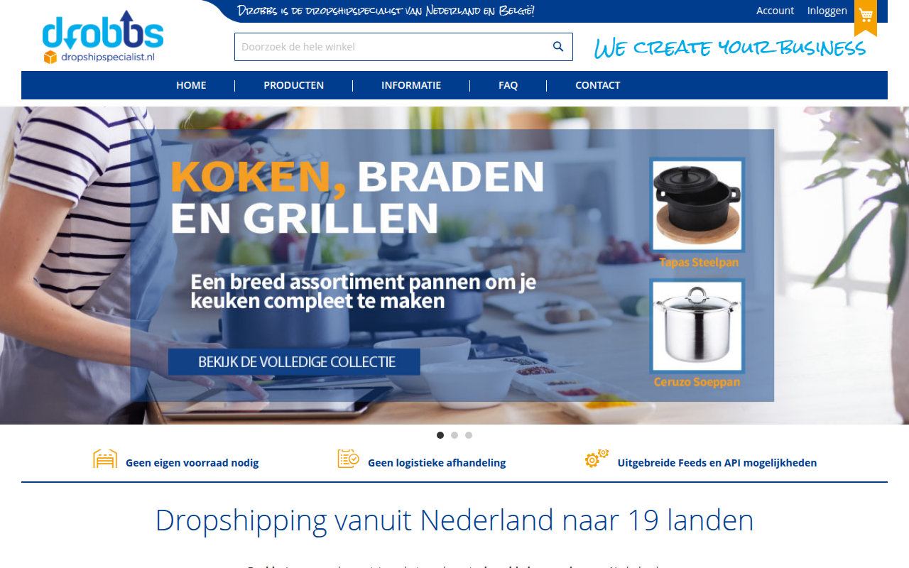 Screenshot van dropshipspecialist.nl