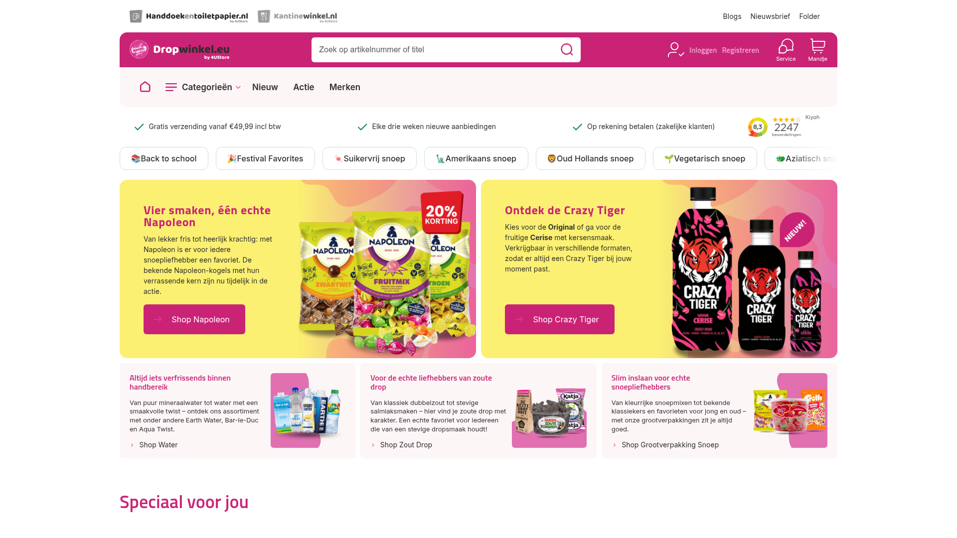 Screenshot van dropwinkel.eu