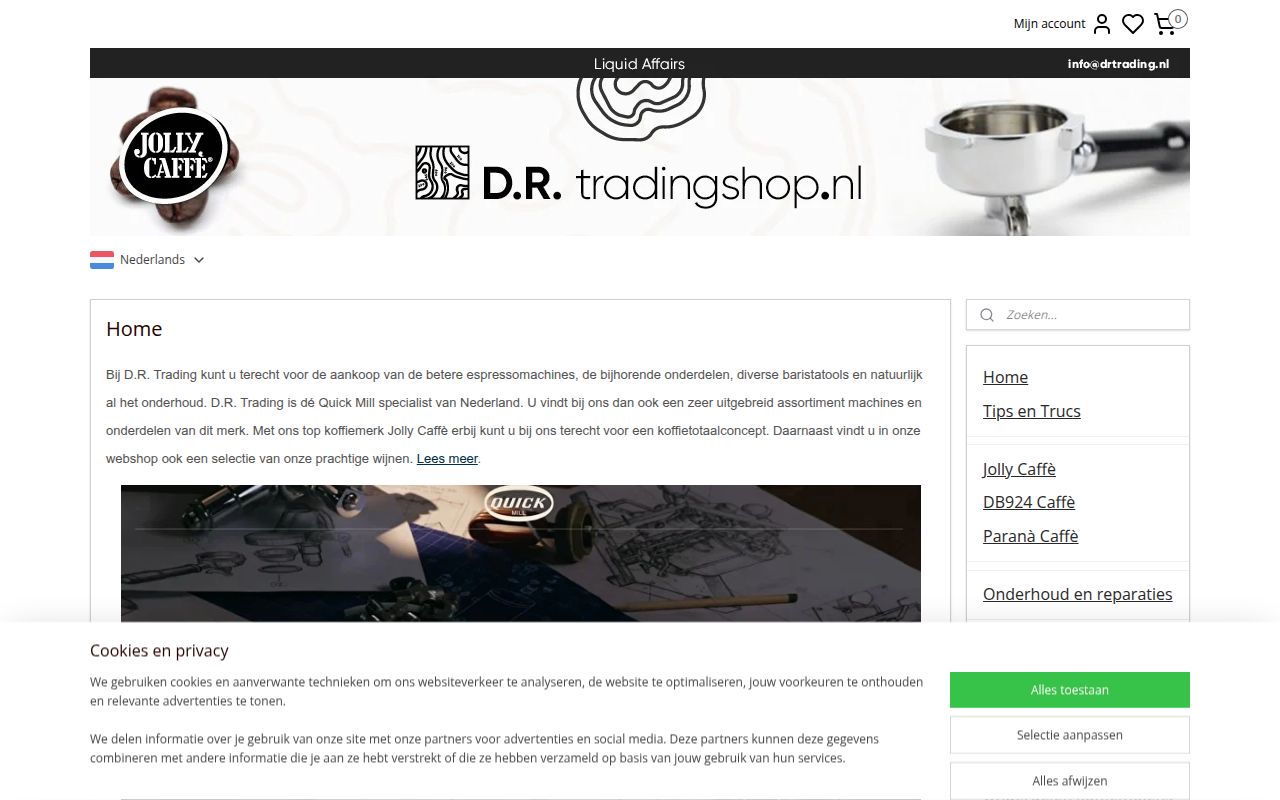 Screenshot van drtradingshop.nl
