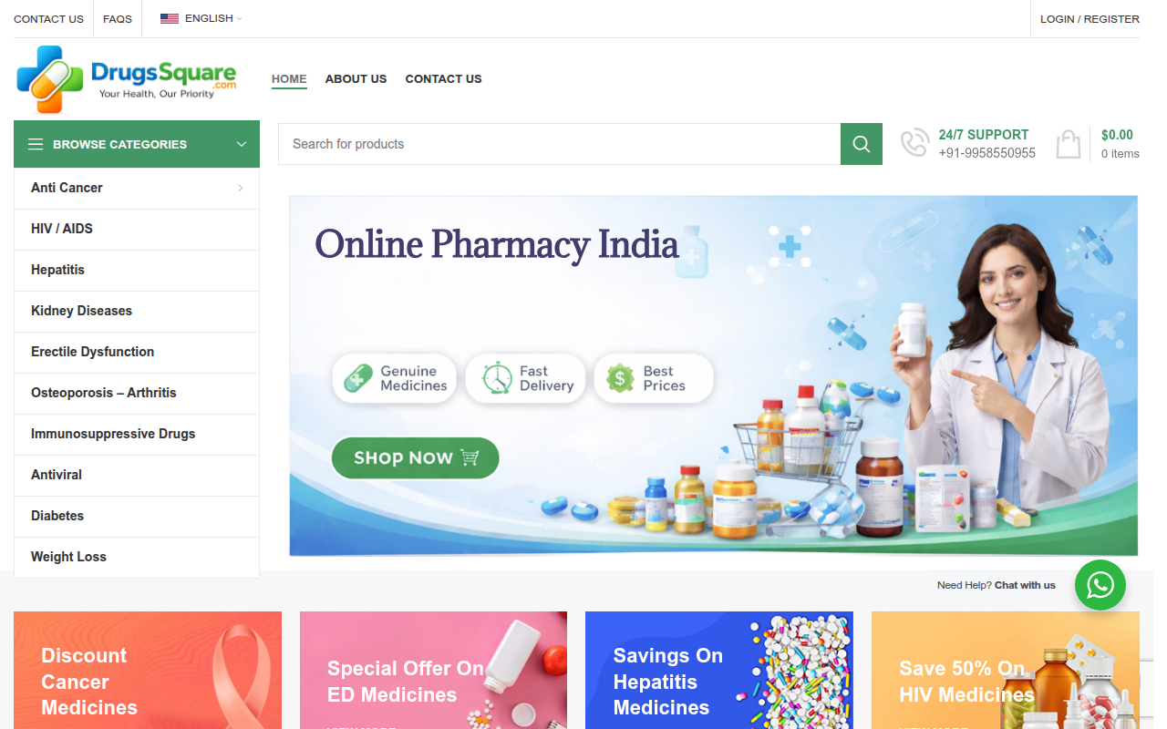 Screenshot van drugssquare.com