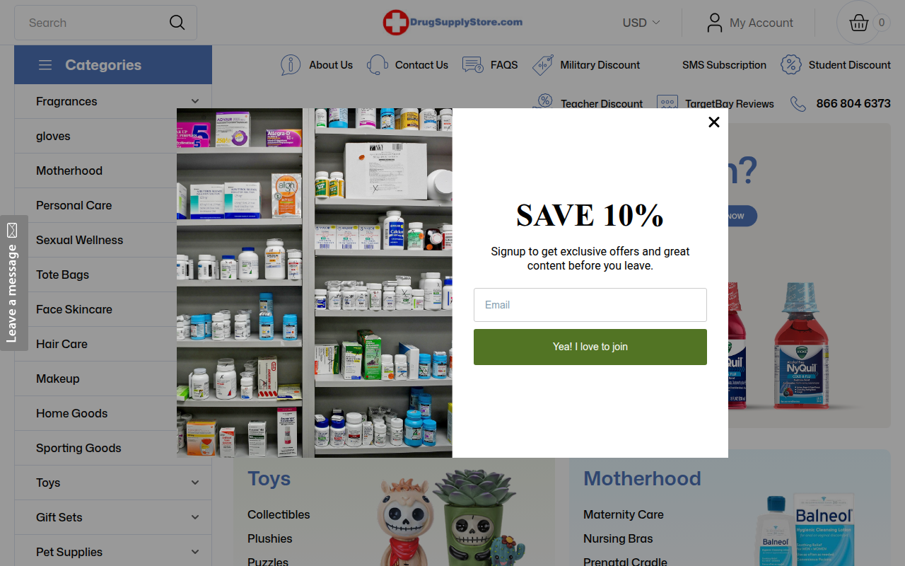 Screenshot van drugsupplystore.com