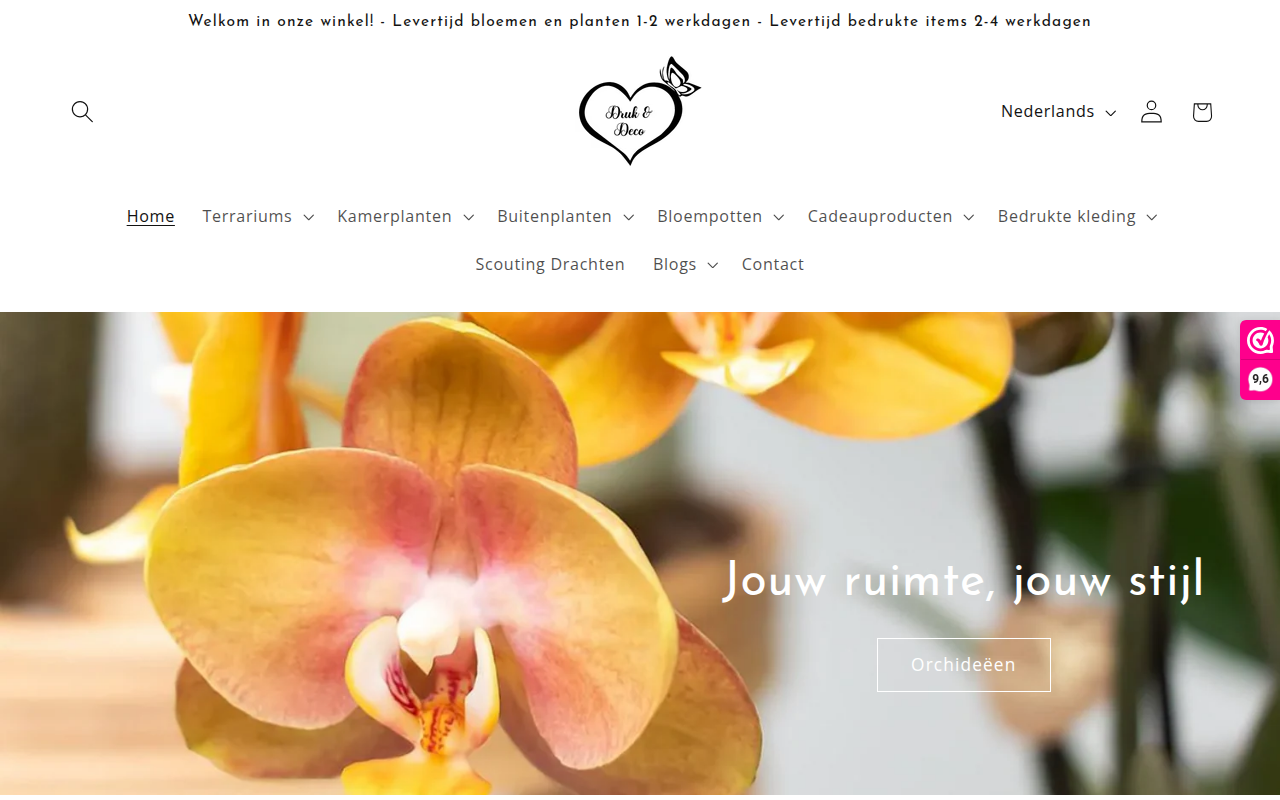 Screenshot van drukendeco.nl