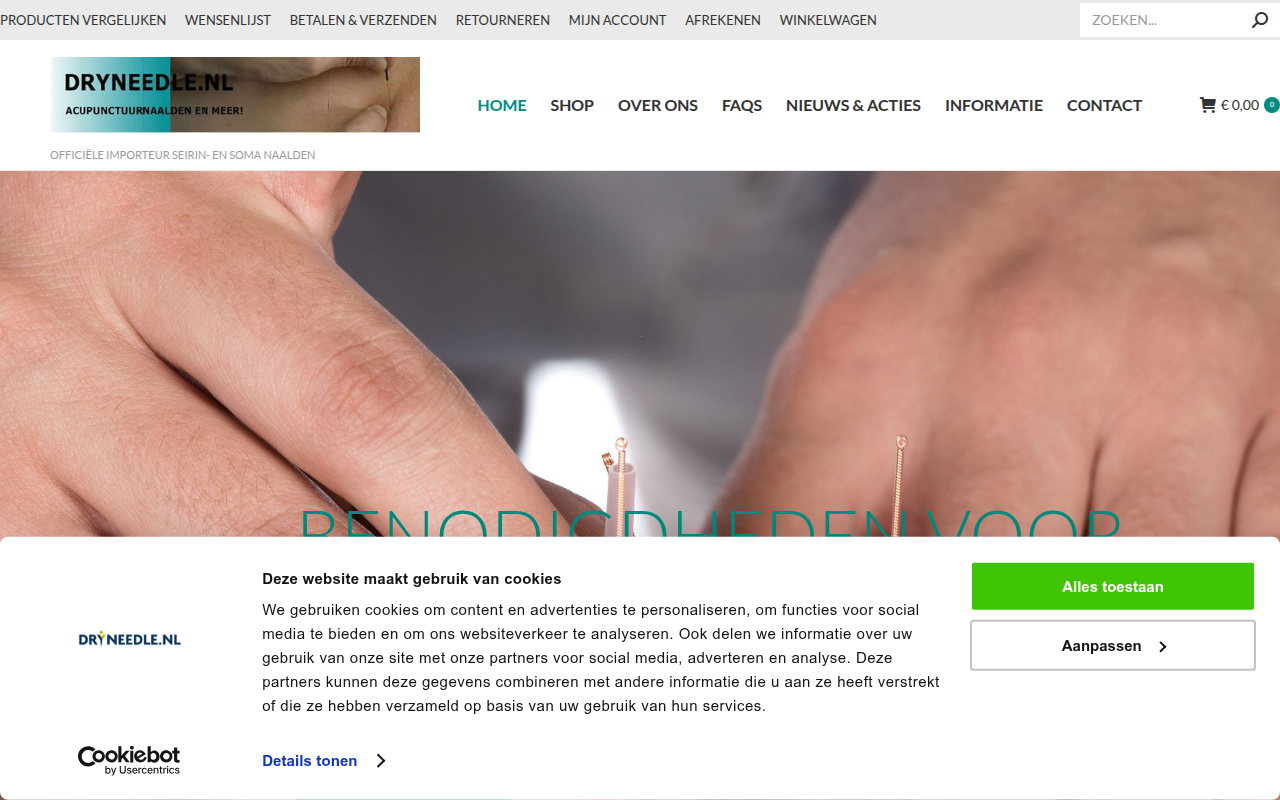 Screenshot van dryneedle.nl