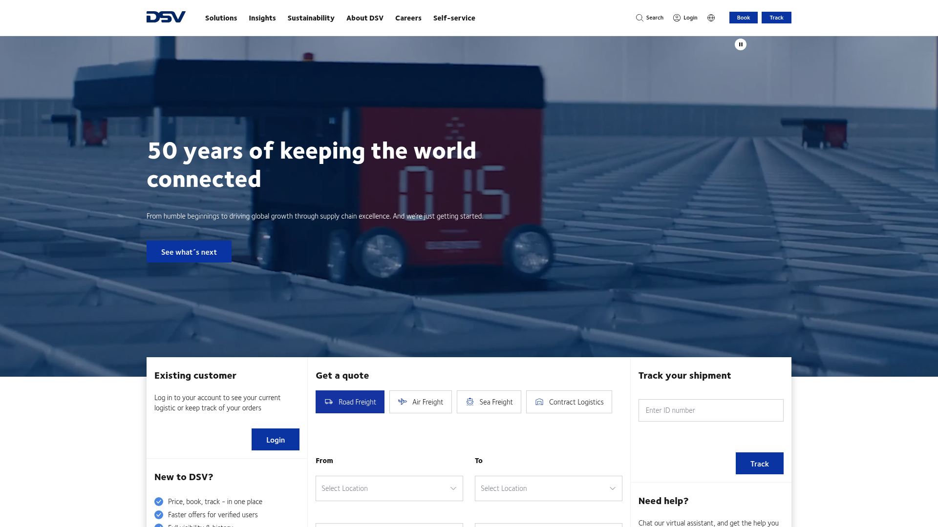 Screenshot van dsv.com