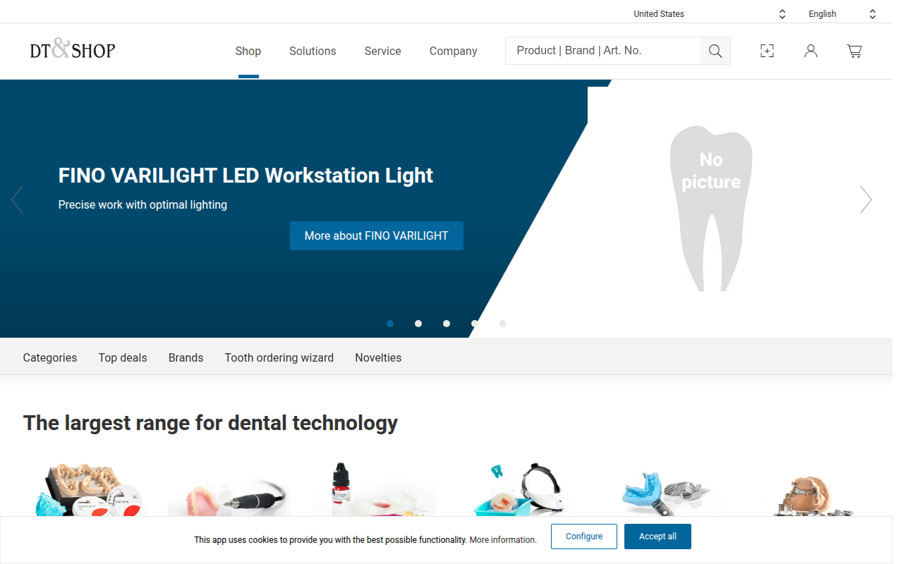 Screenshot van dt-shop.com