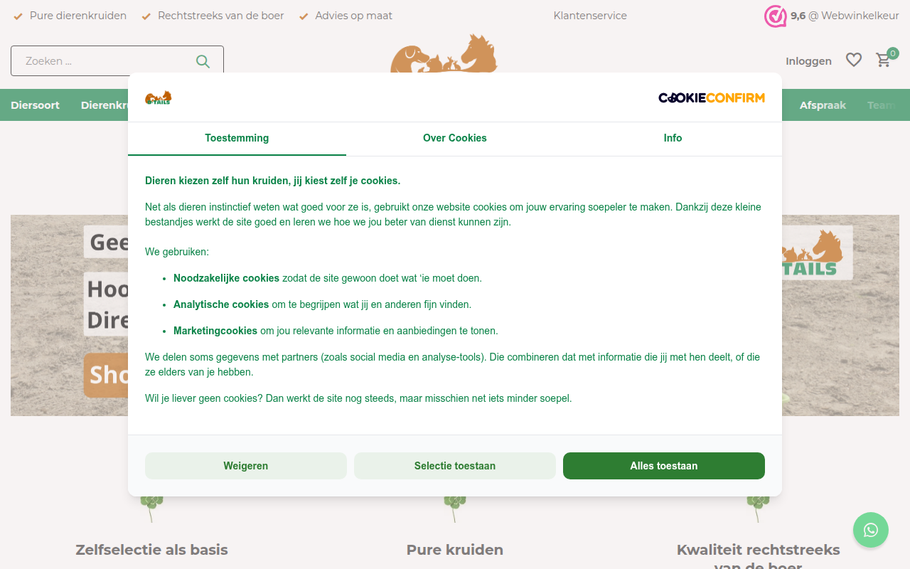 Screenshot van dtails.nl