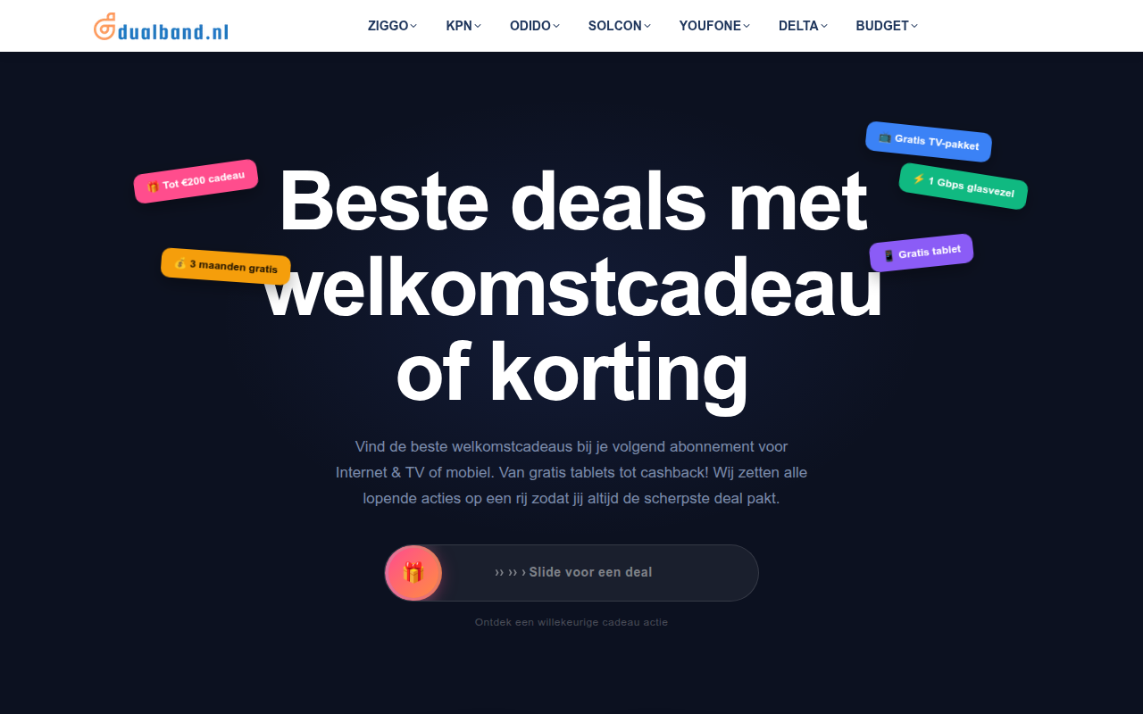 Screenshot van dualband.nl