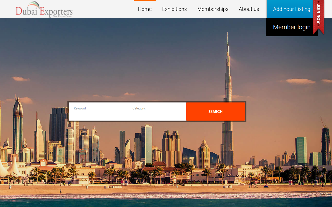 Screenshot van dubaiexporters.com