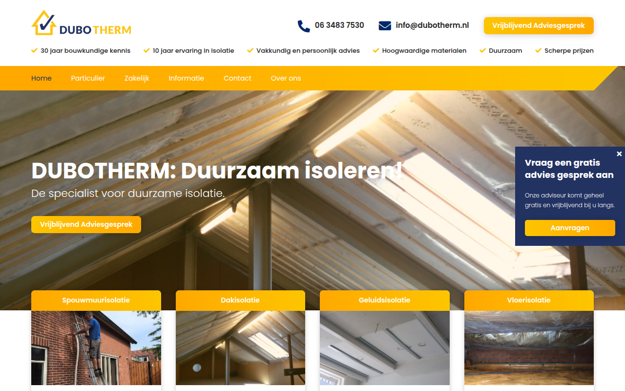 Screenshot van dubotherm.nl
