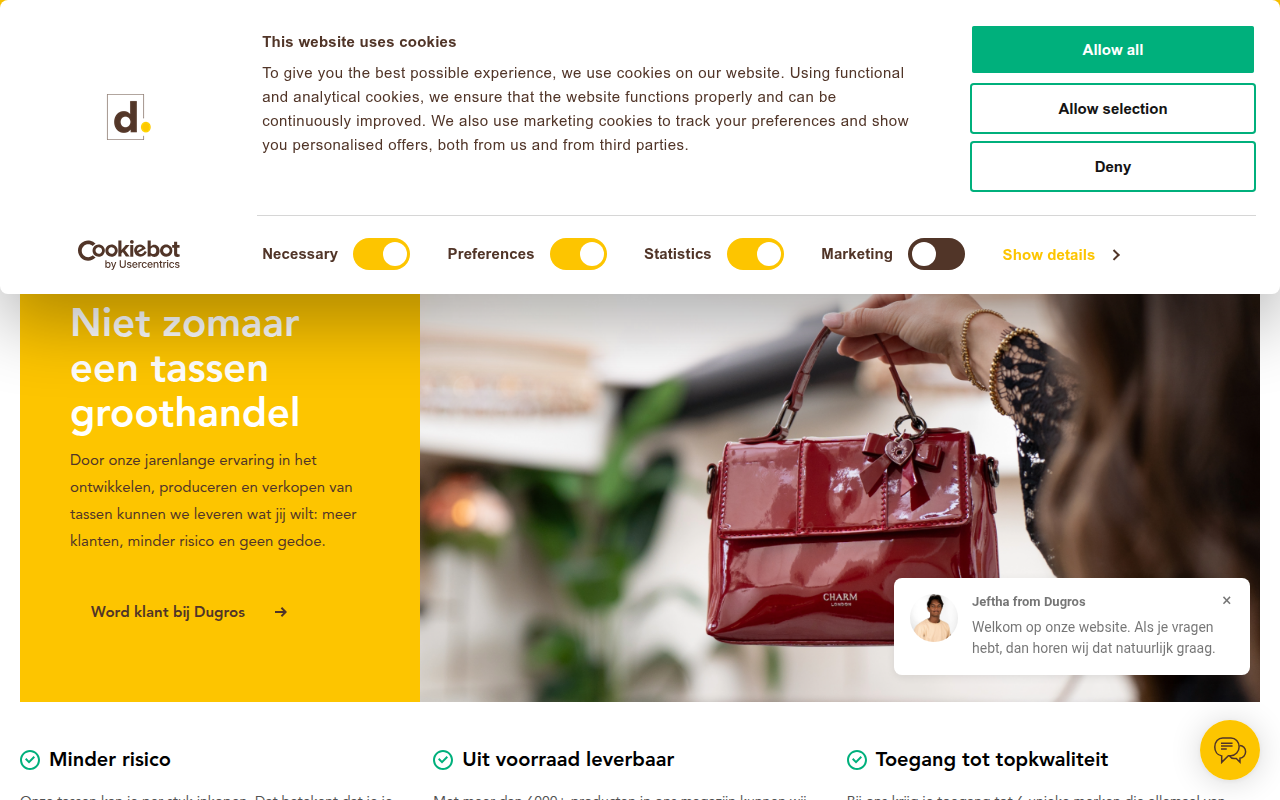Screenshot van dugros.com