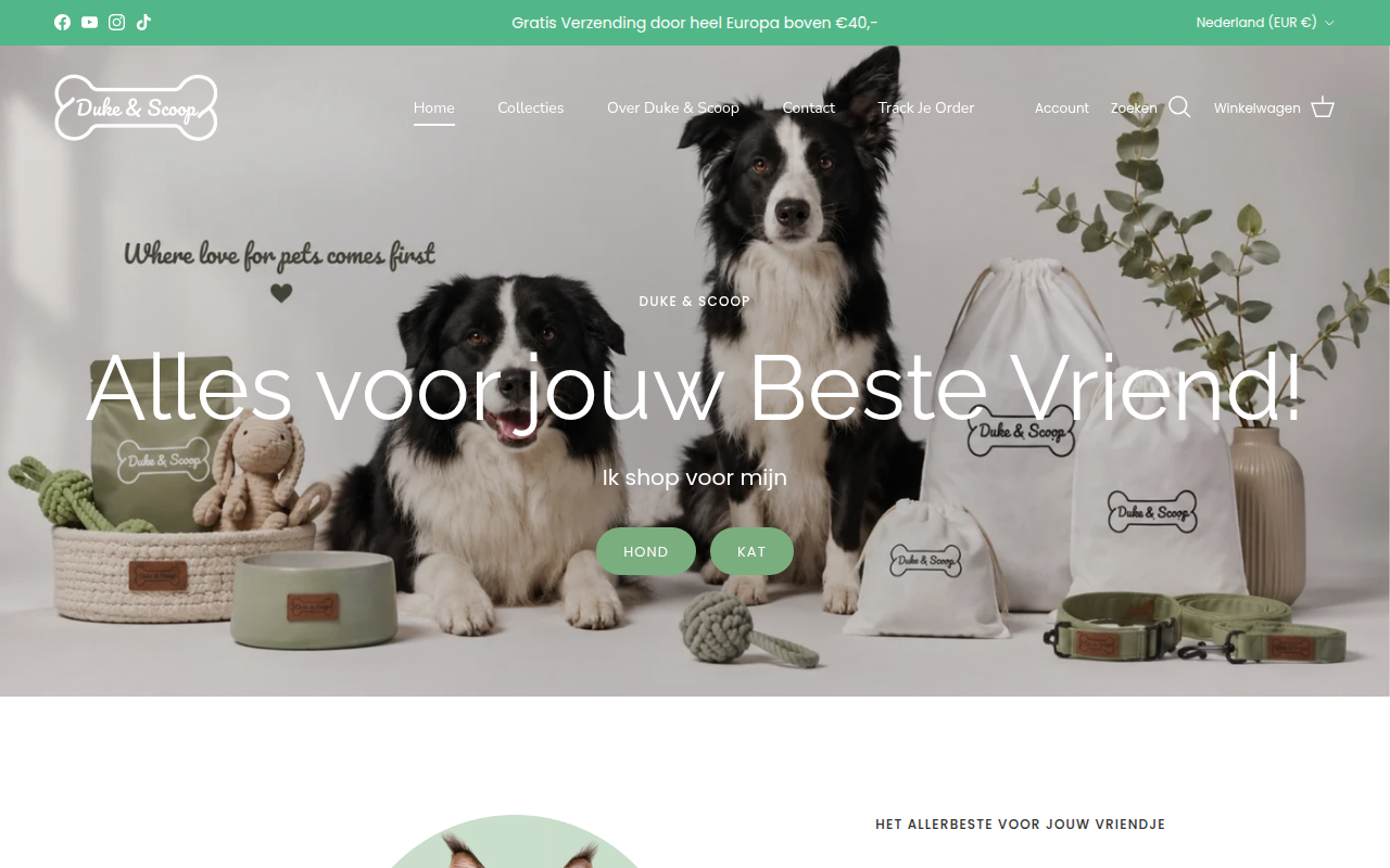 Screenshot van dukeandscoop.com