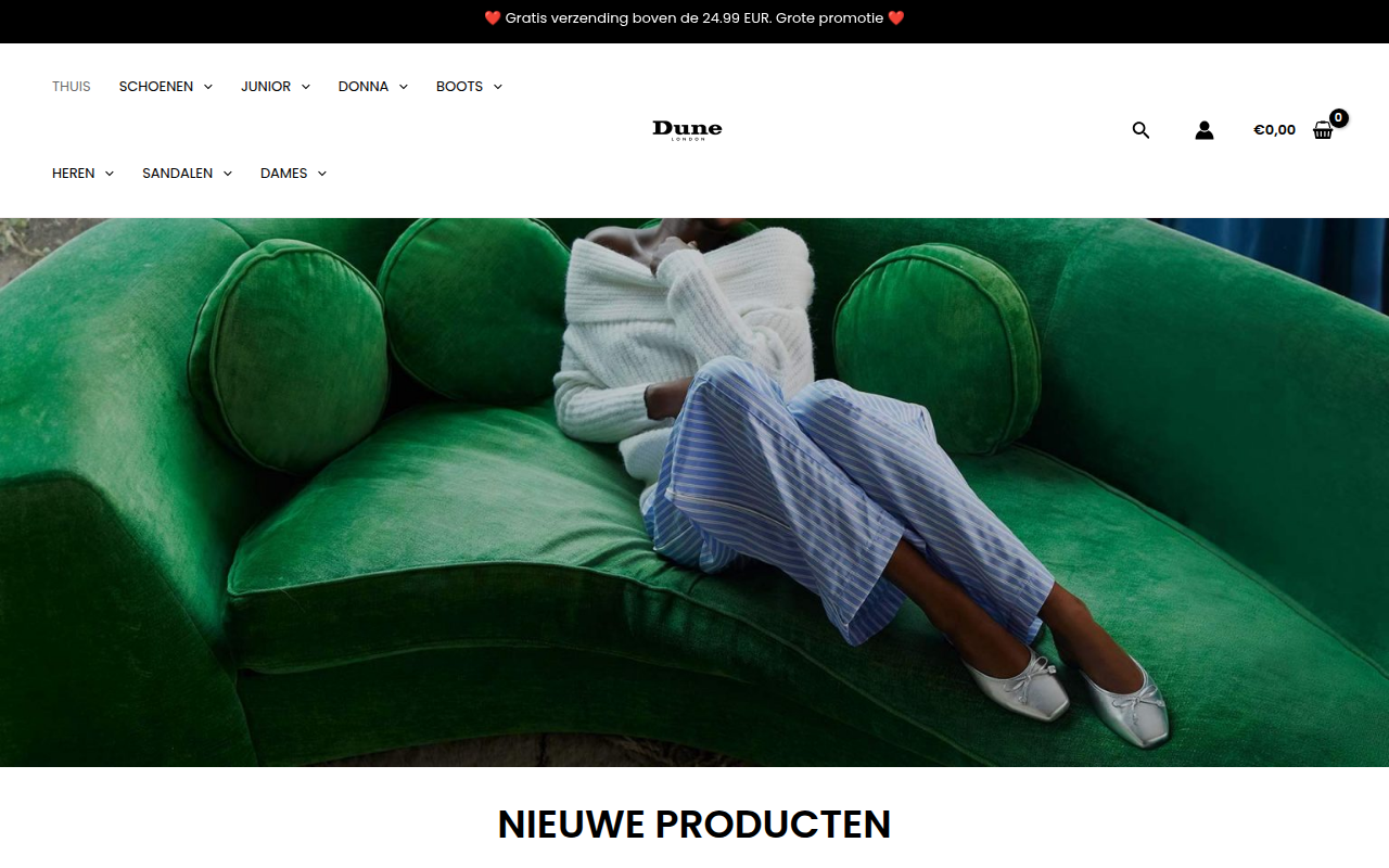 Screenshot van dunelondon-nl.com