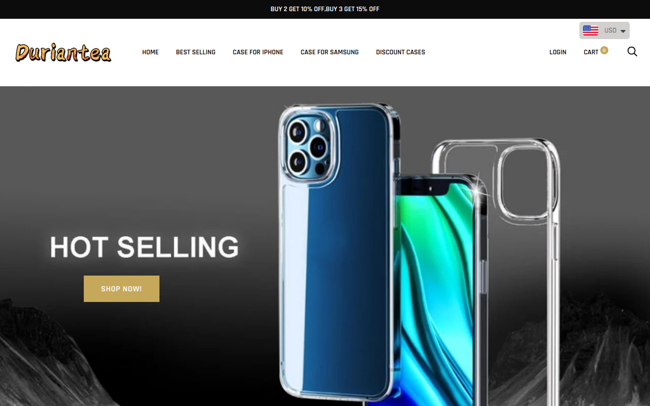 Screenshot van duriantea.com