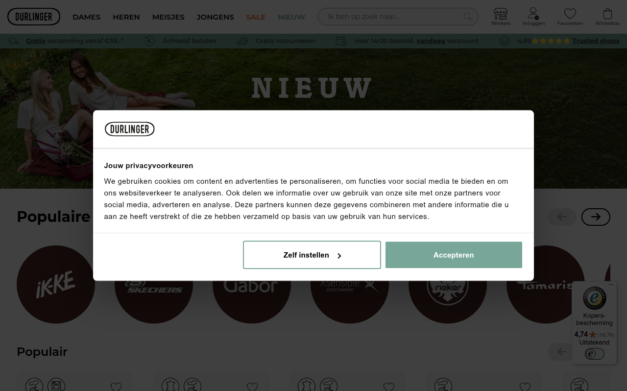 Screenshot van durlinger.com