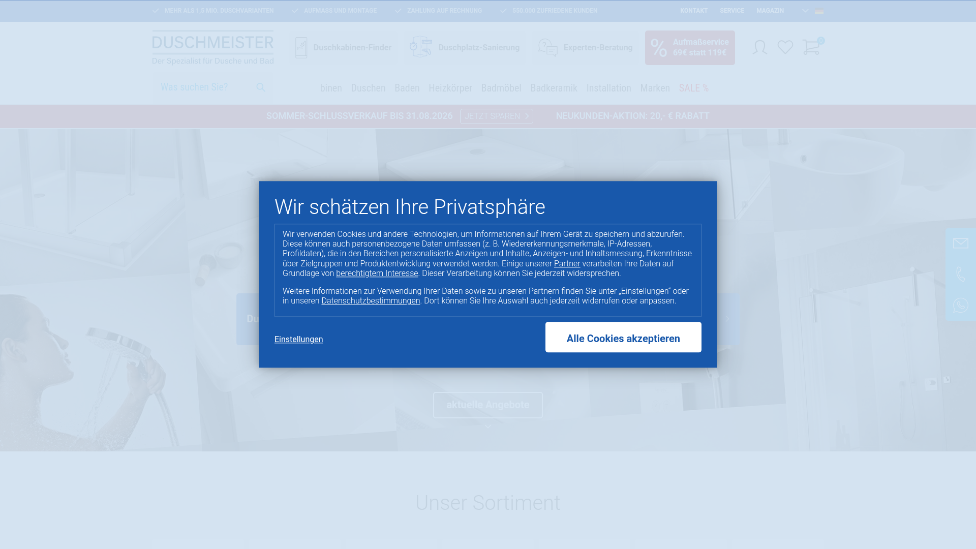 Screenshot van duschmeister.de