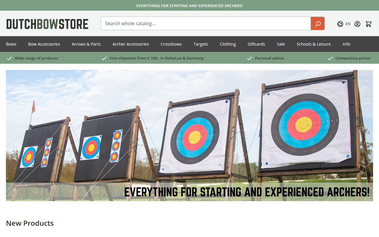 Screenshot van dutchbowstore.com