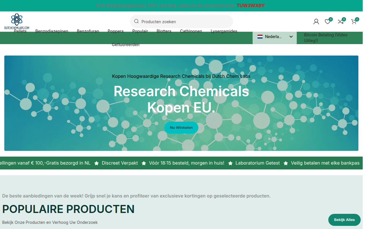 Screenshot van dutchchemlabs.com