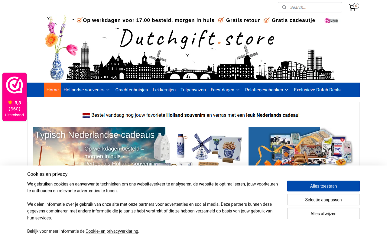 Screenshot van dutchgift.store