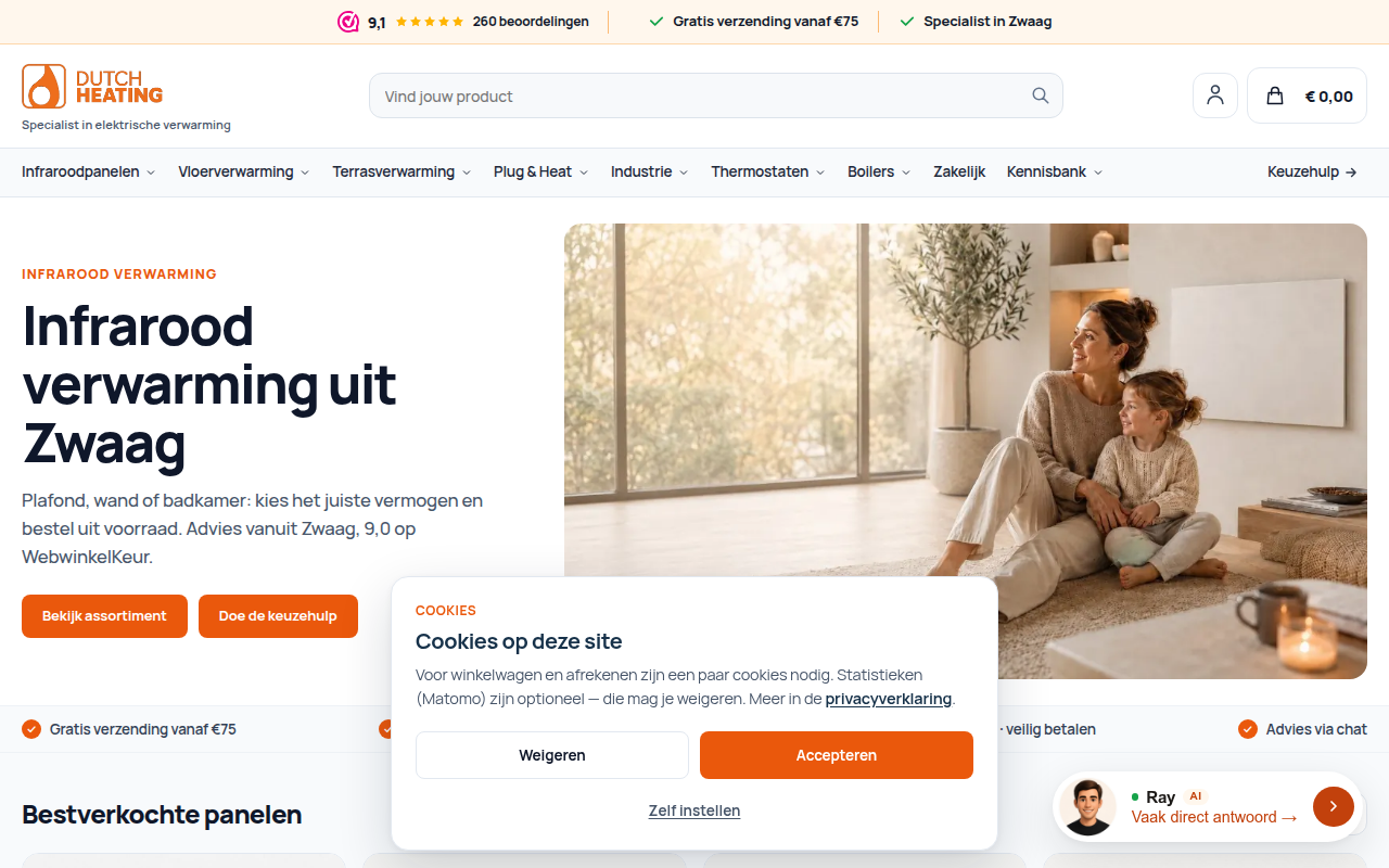 Screenshot van dutchheating.nl