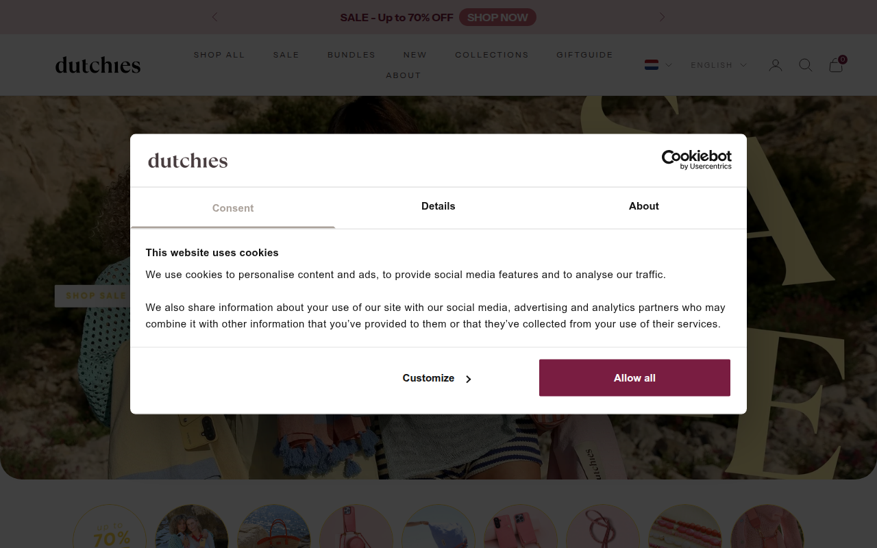Screenshot van dutchies.com