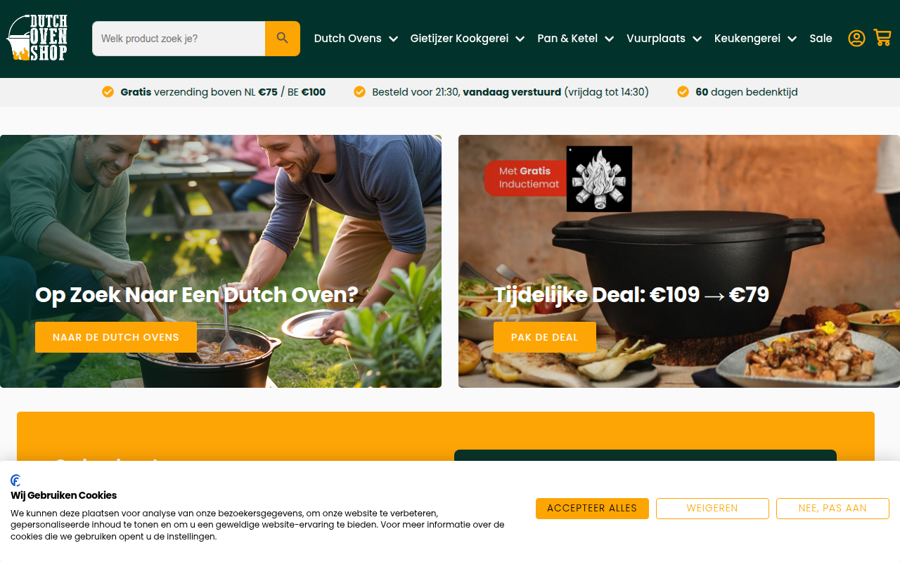 Screenshot van dutchovenshop.nl