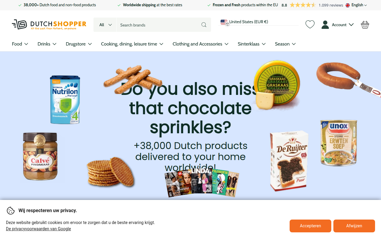 Screenshot van dutchshopper.com