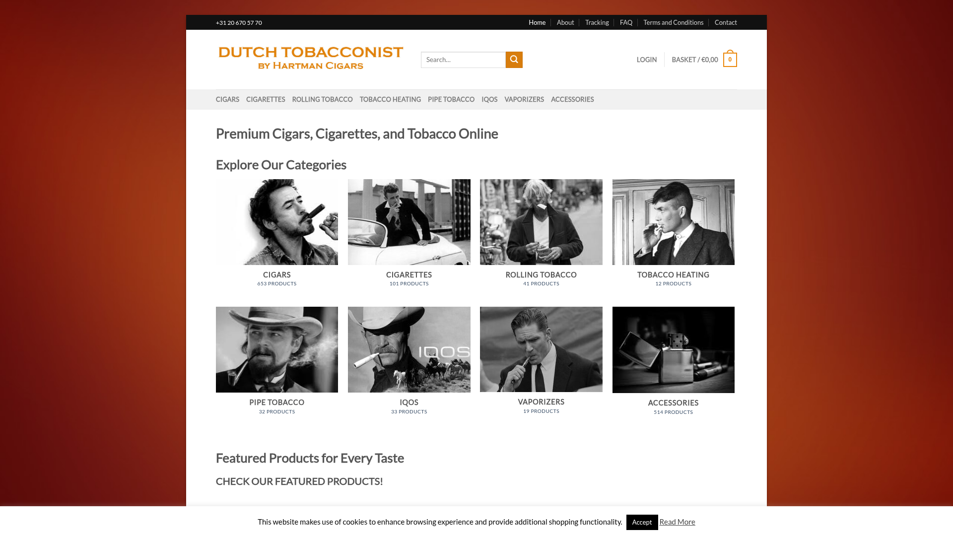 Screenshot van dutchtobacconist.nl
