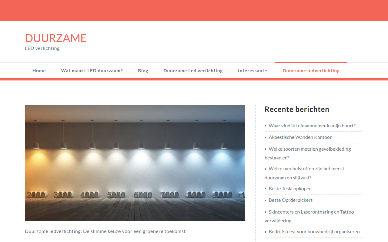 Screenshot van duurzame-ledverlichting.nl