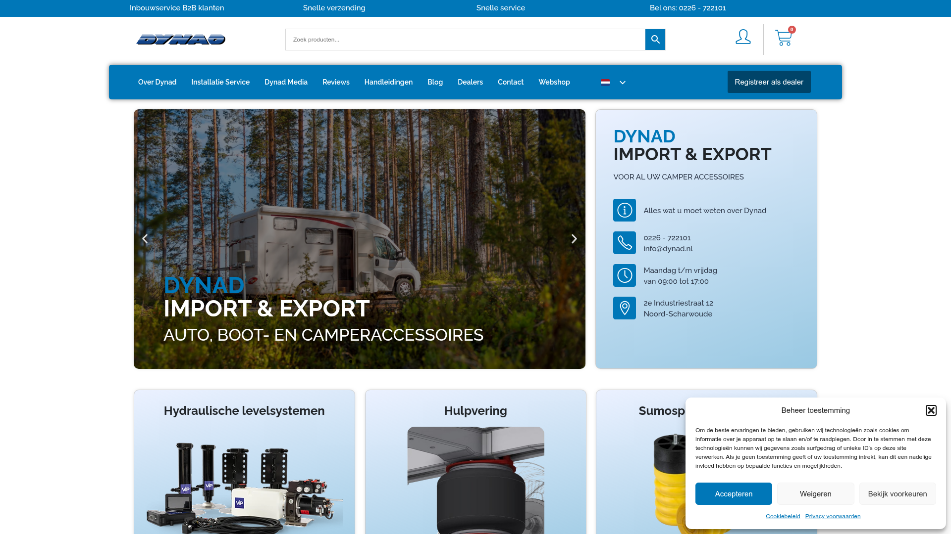 Screenshot van dynad.com