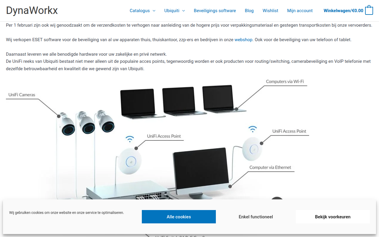 Screenshot van dynaworkx.nl