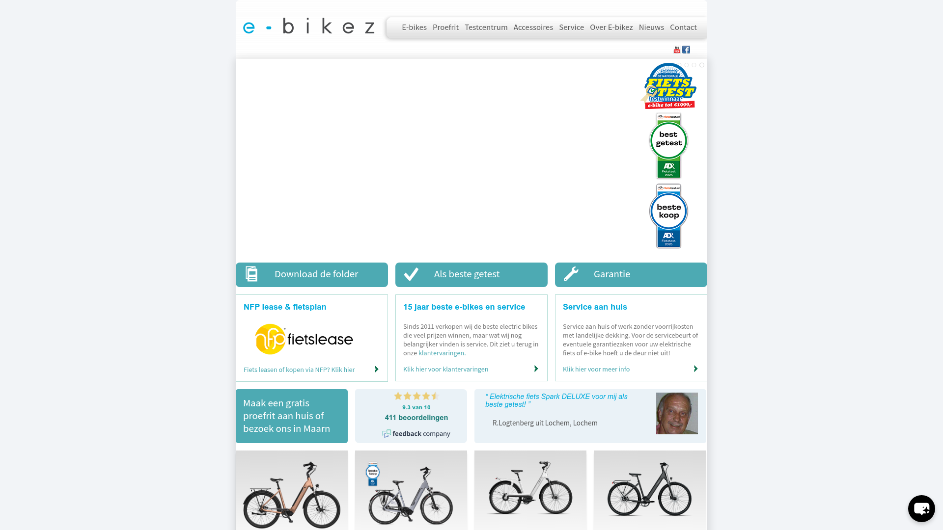 Screenshot van e-bikez.nl