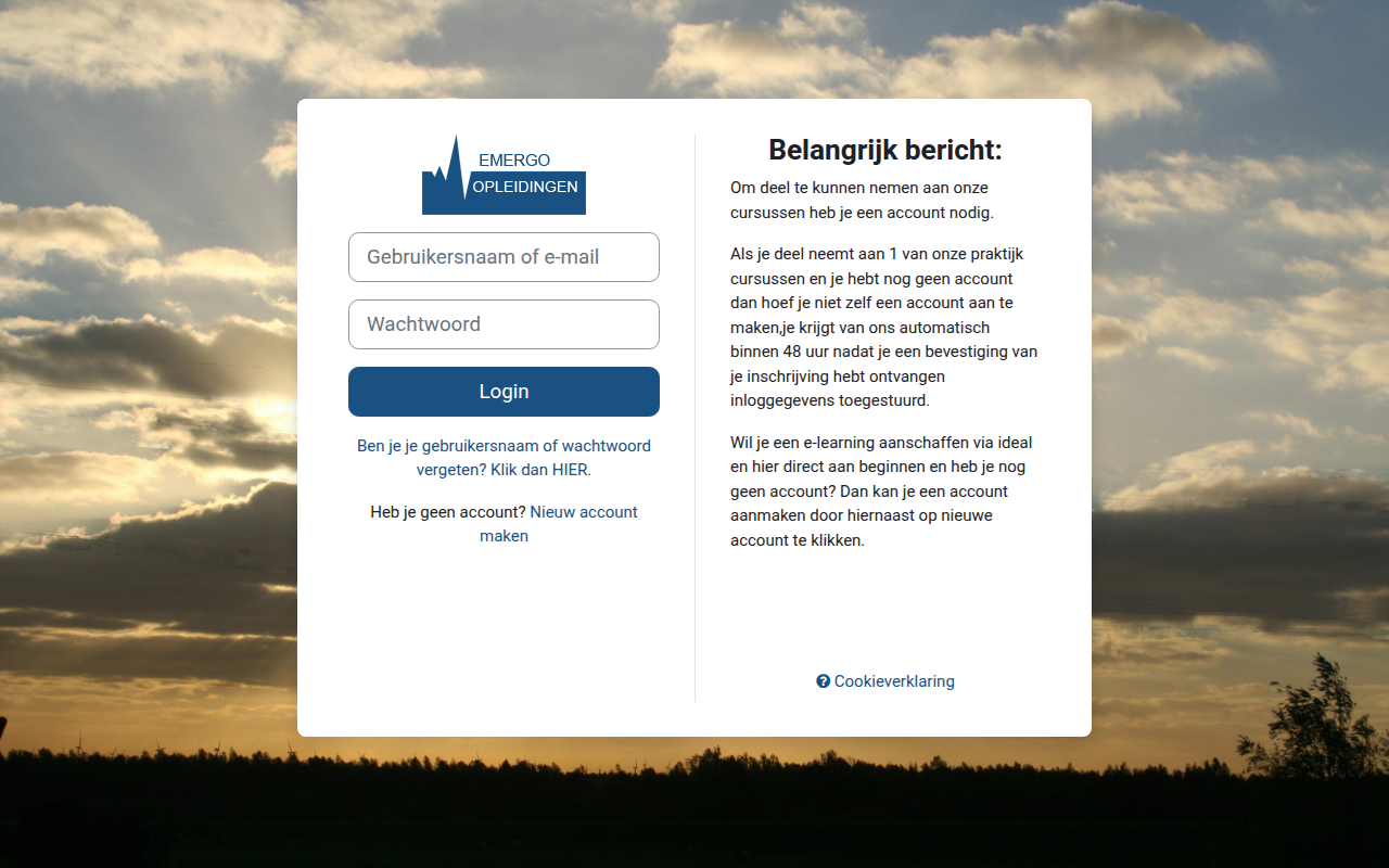 Screenshot van e-learning.emergo-opleidingen.nl
