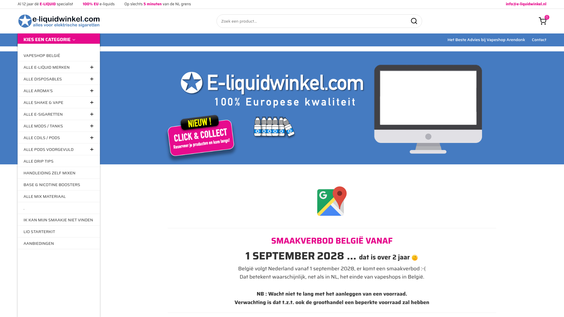 Screenshot van e-liquidwinkel.com