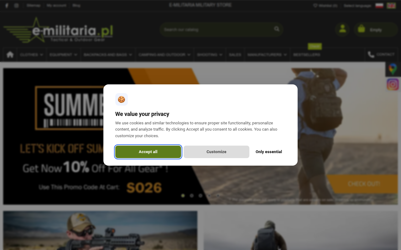 Screenshot van e-militaria.eu