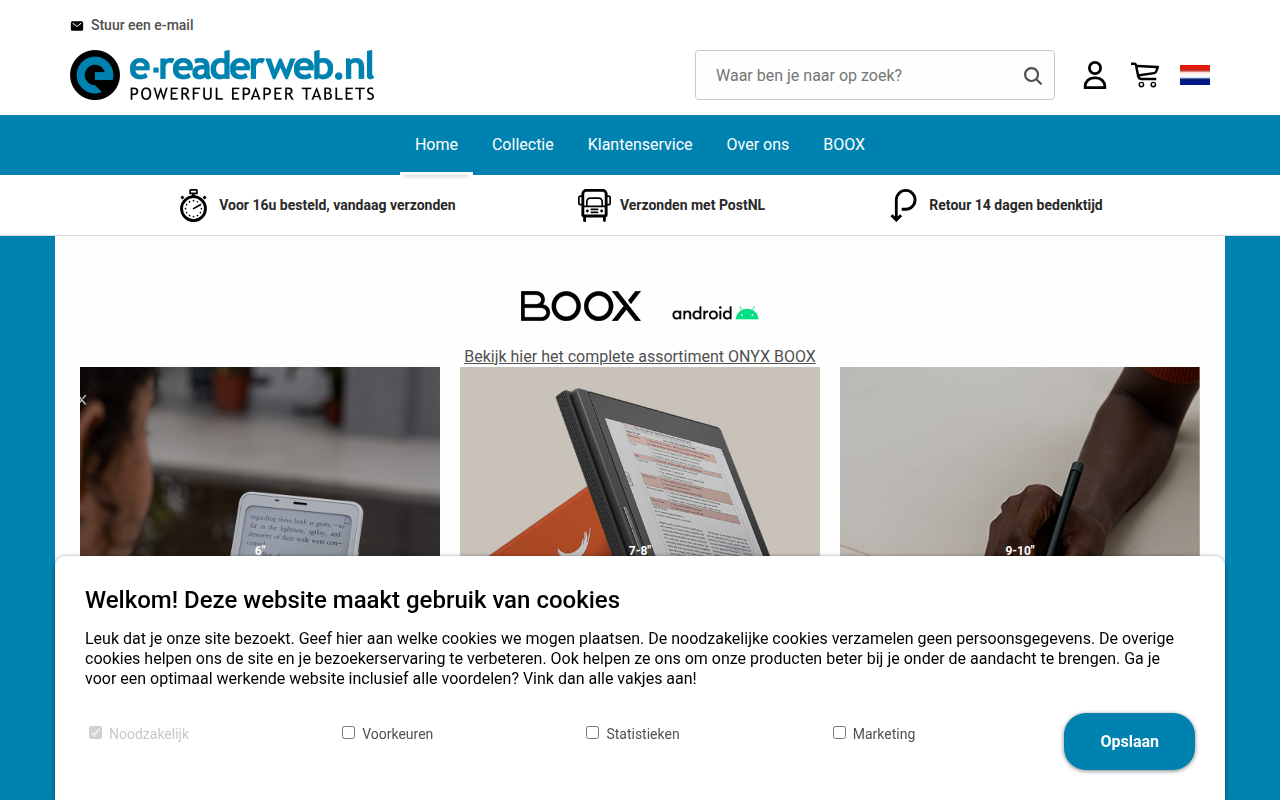 Screenshot van e-readerweb.nl