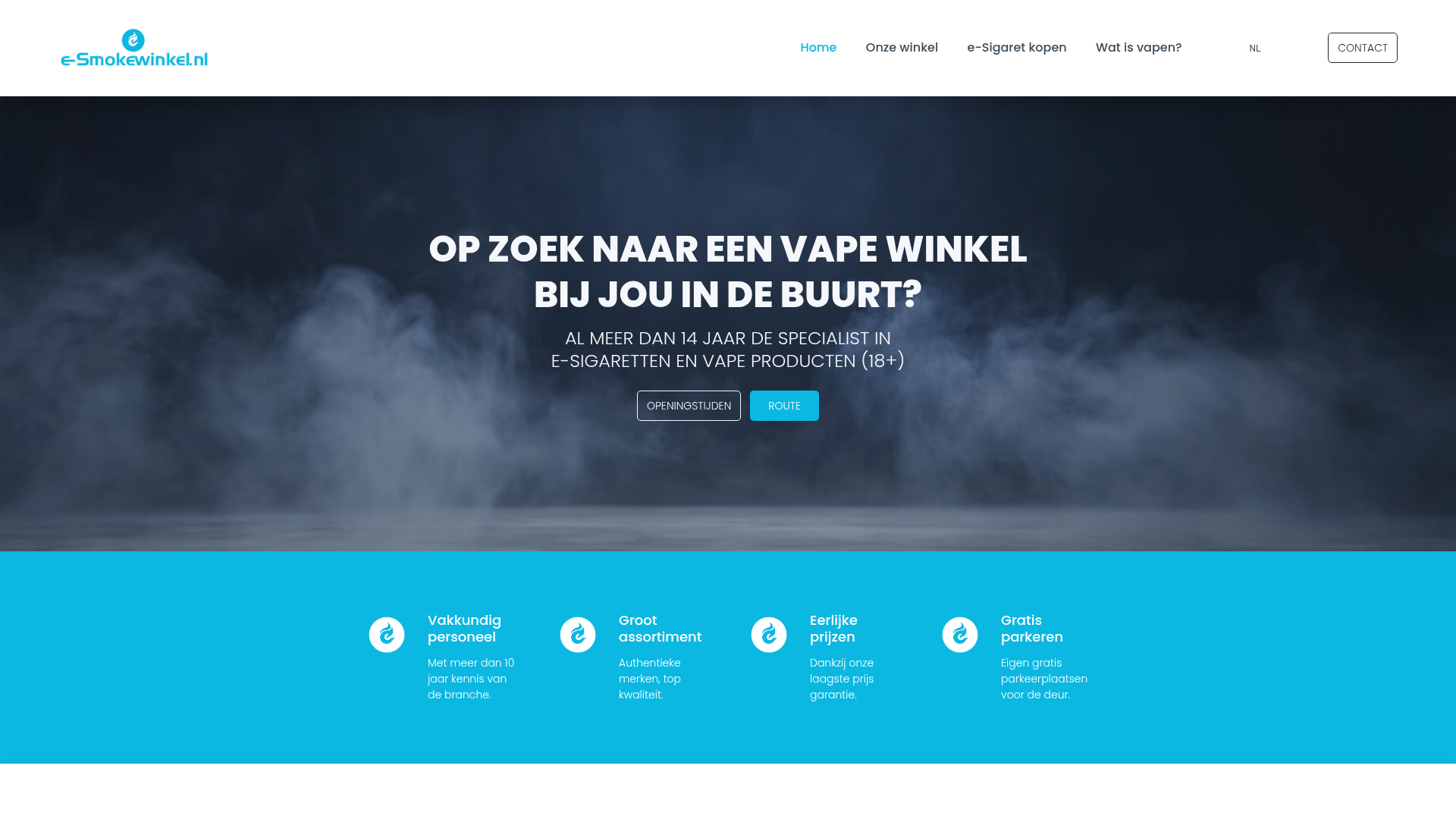 Screenshot van e-smokewinkel.nl