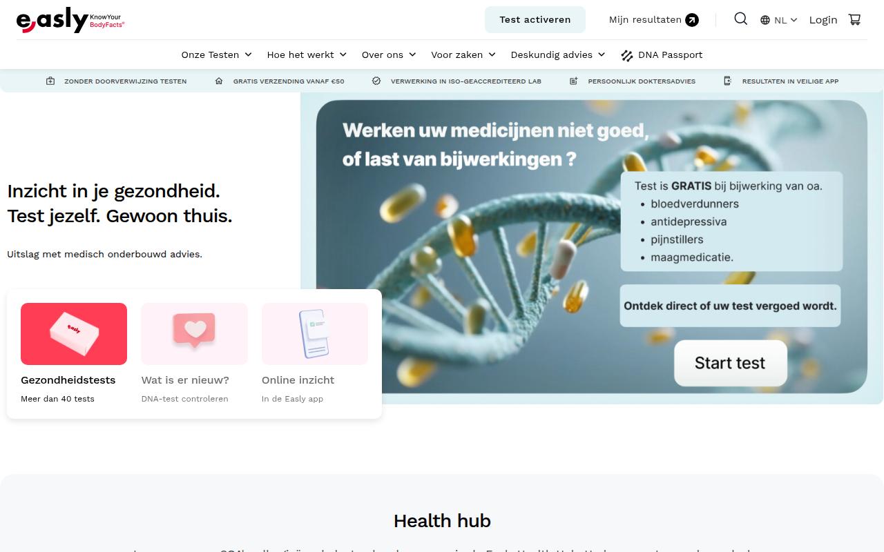 Screenshot van easly.nl