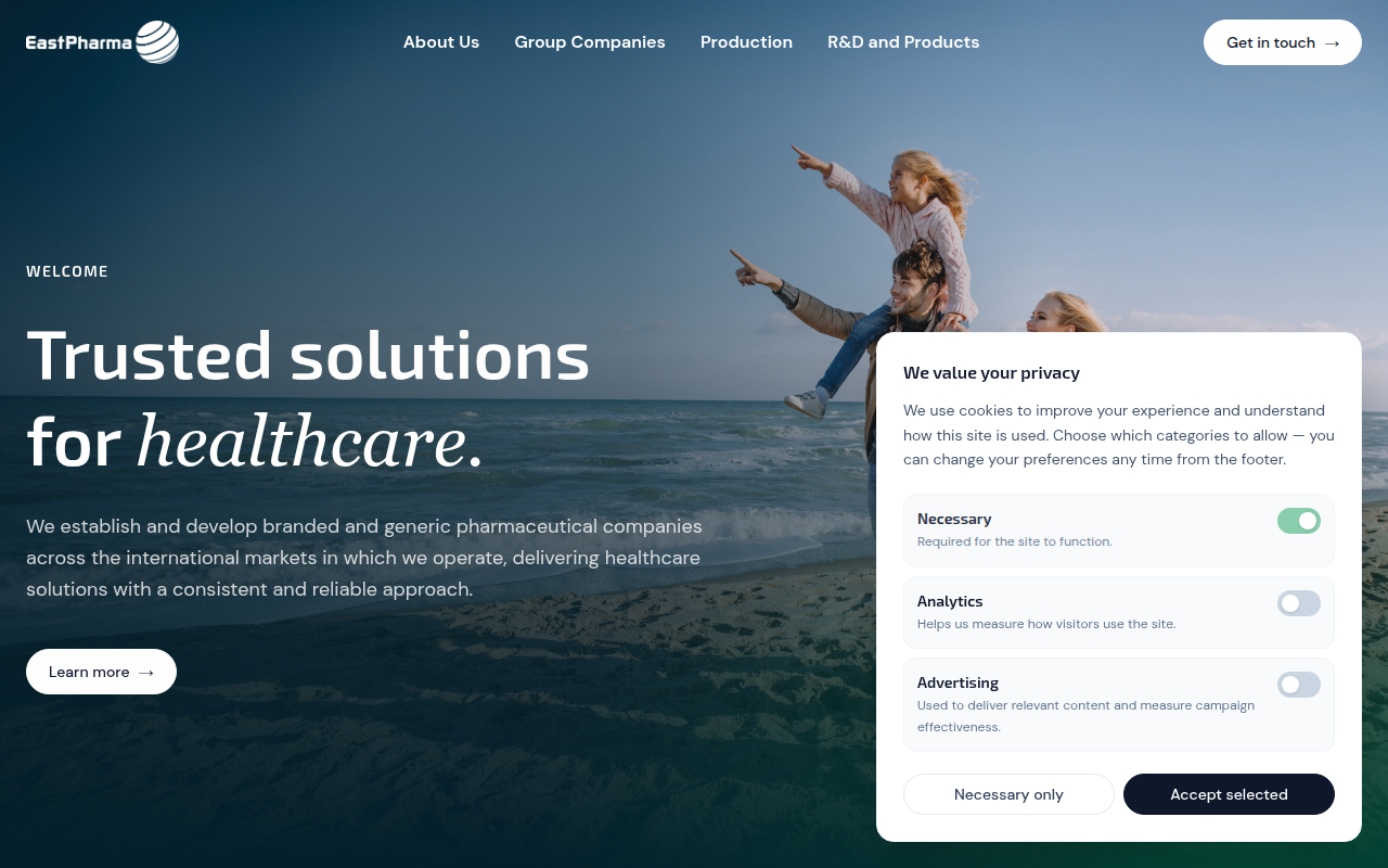 Screenshot van eastpharmaltd.com
