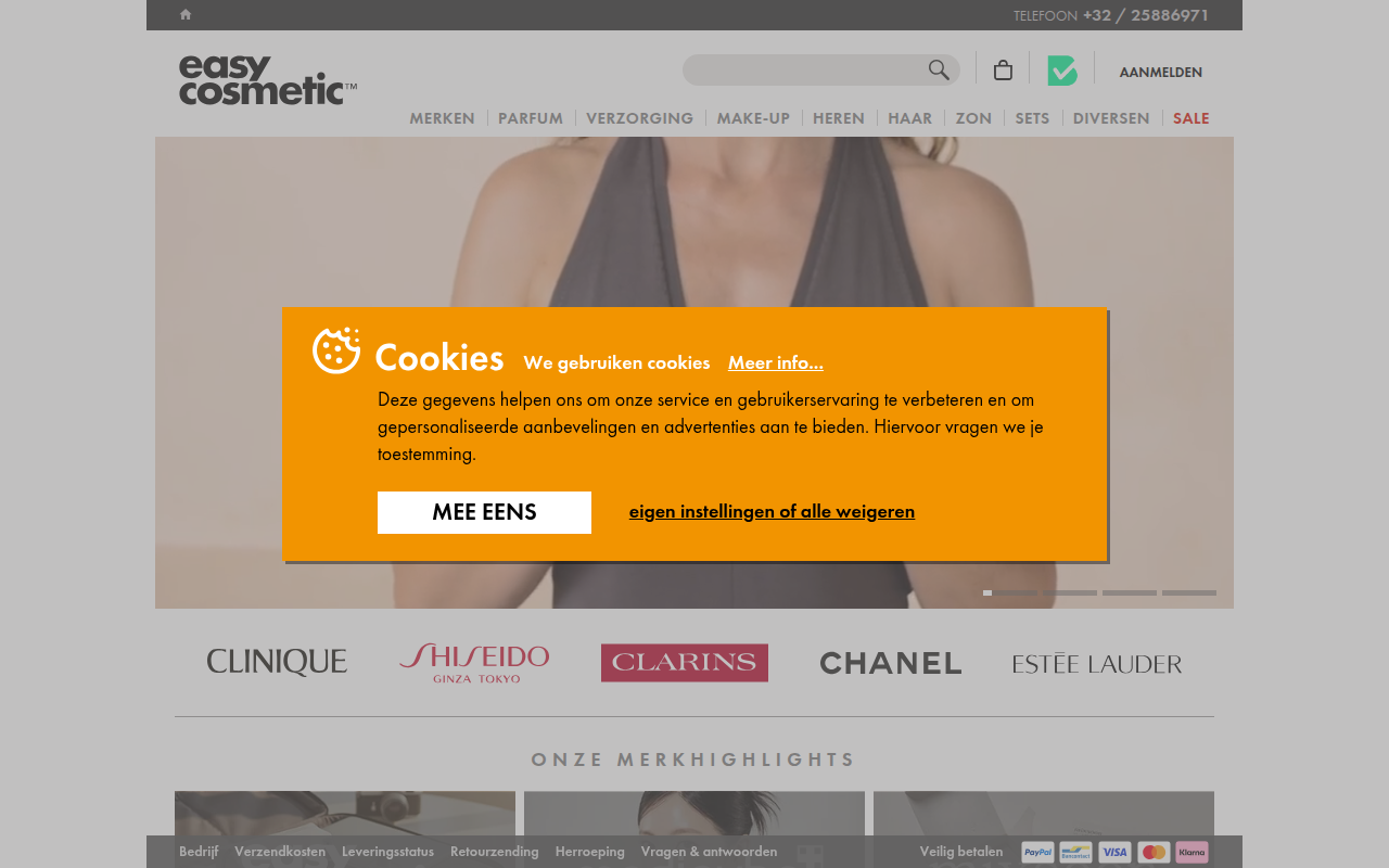 Screenshot van easycosmetic.be