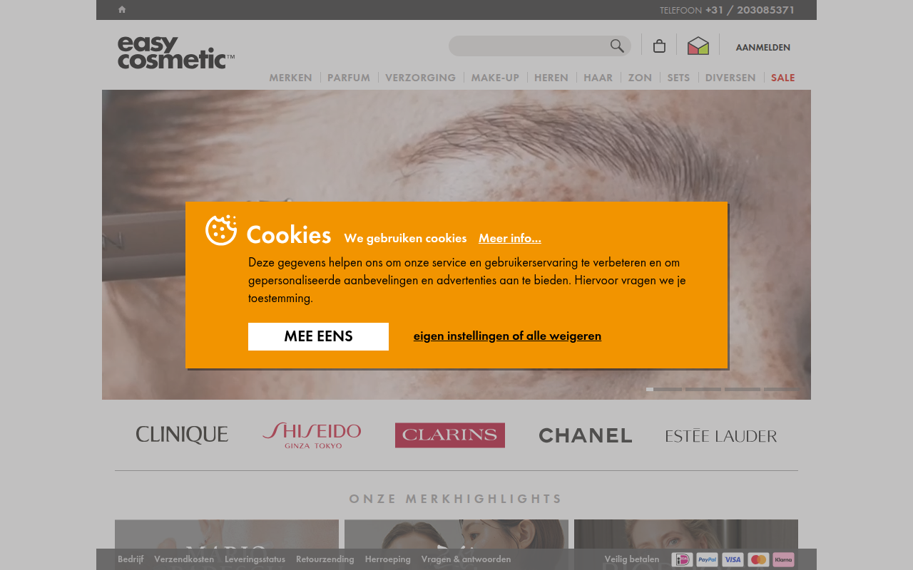 Screenshot van easycosmetic.nl