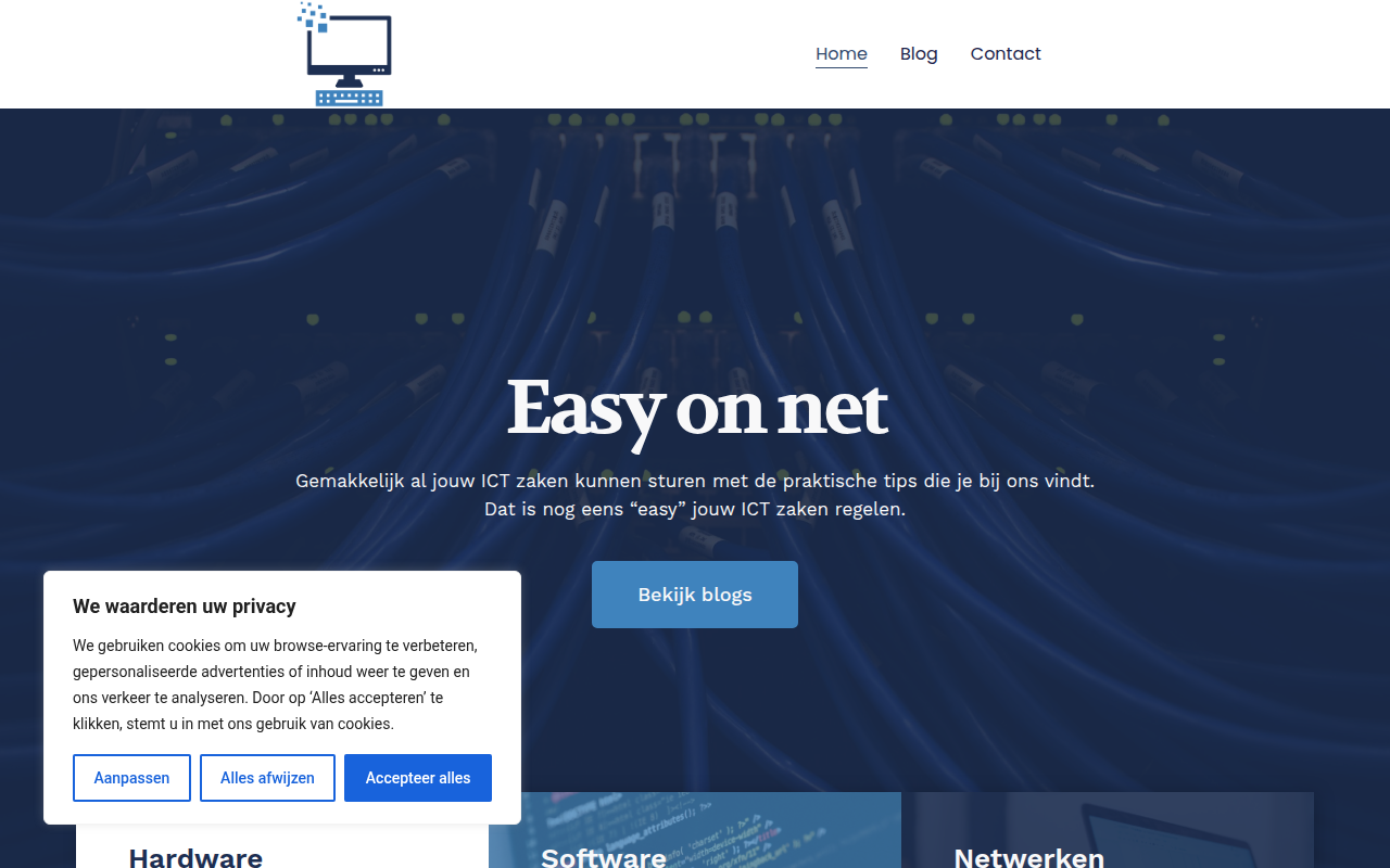 Screenshot van easyonnet.nl