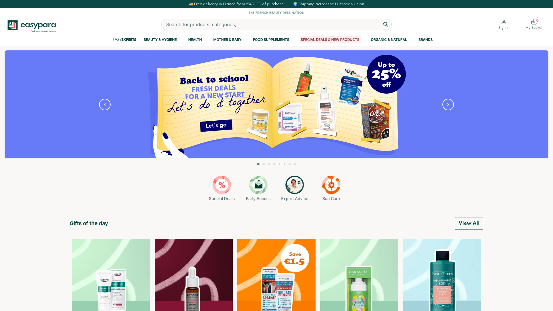 Screenshot van easypara.com