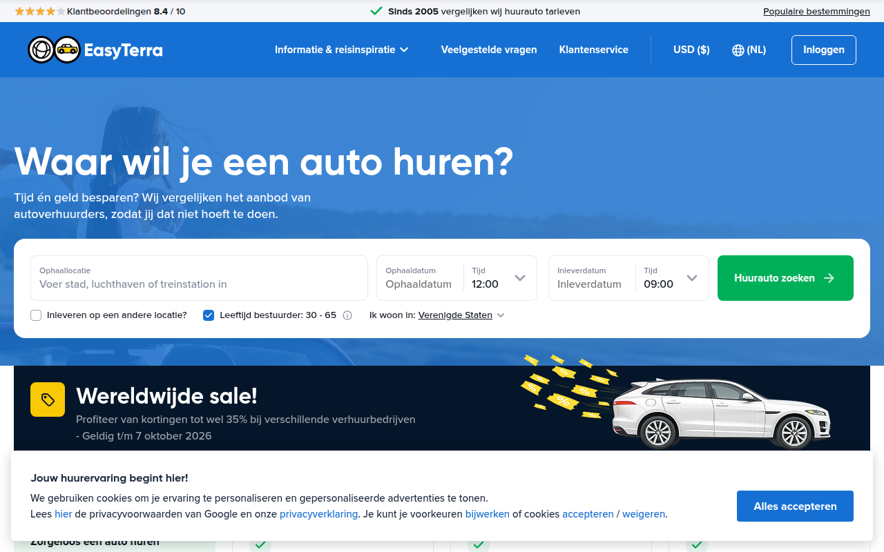 Screenshot van easyterra.nl