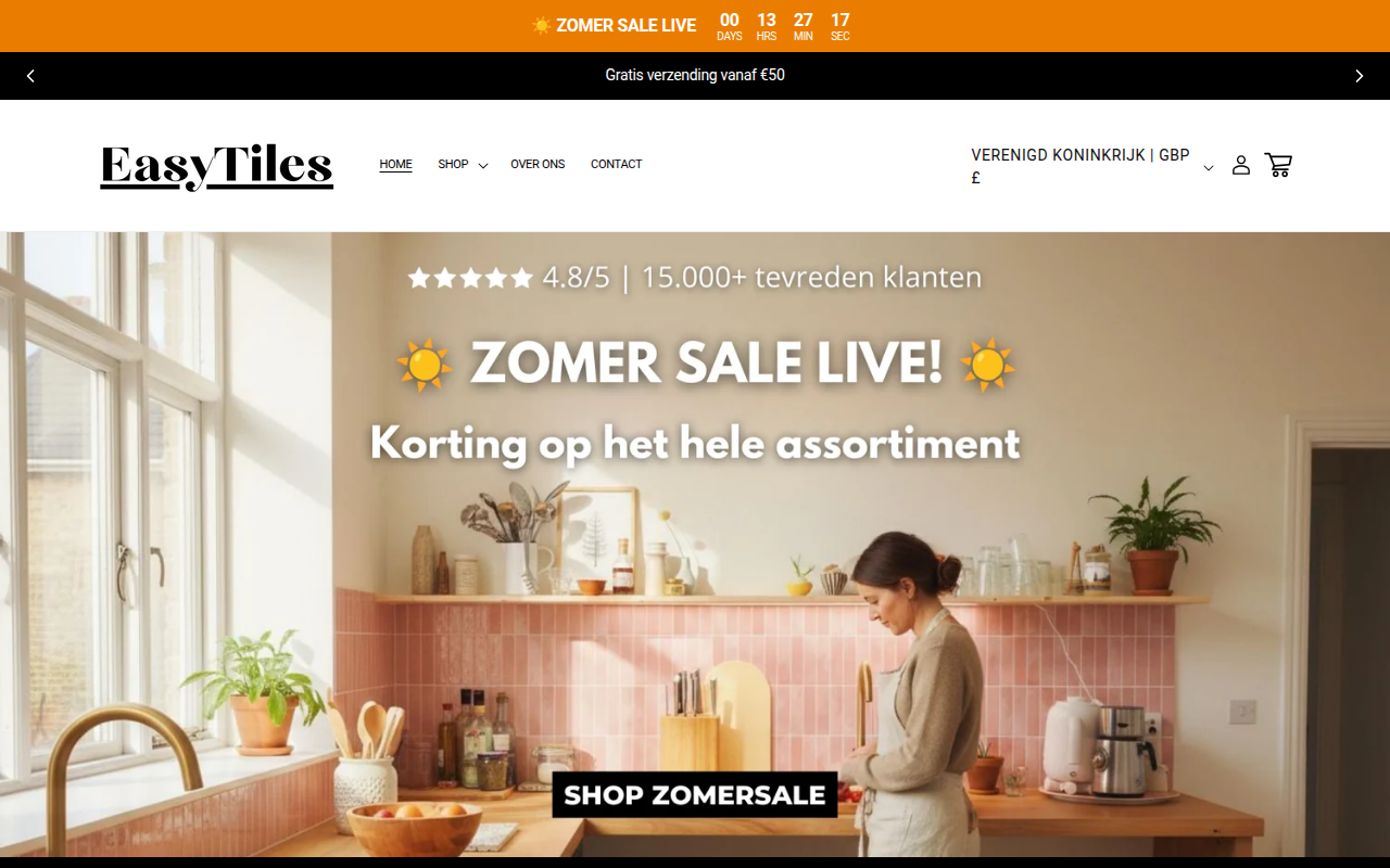 Screenshot van easytiles.nl