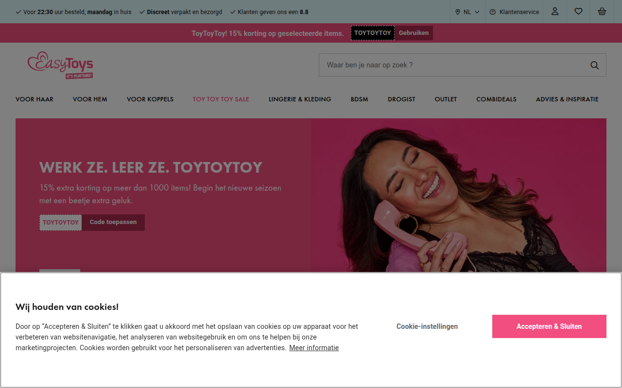 Screenshot van easytoys.nl
